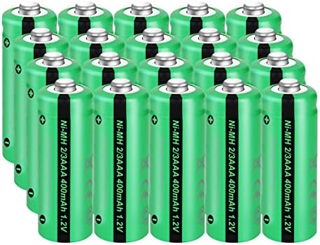 Акумулаторна батерия PKCELL 1.2 v 400mah 2 / 3AAA NiMH с горната бутон (20) (не в пълен размер батерии тип AAA)