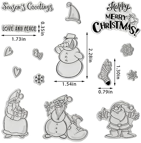 ABTOLS весела Коледа Прозрачни Печати за Направата на Картички, Печати във формата на снежни човеци, Снежинки, Дядо Коледа, Прозрачни