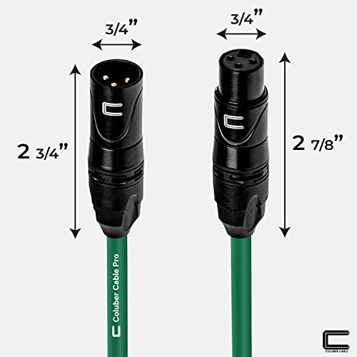 Балансиран XLR кабел от мъжете на една жена - 0,5 фута (6 инча) от 3-Пинов конектор за микрофон Green - Pro за свързване на високоговорители
