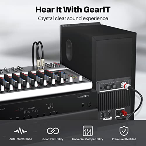 Включете GearIT XLR до двойно кабел 1/4 инча (6,6 фута) Y-Образен кабел-Сплитер Кабел-адаптер TS Моно, Стерео, съвместим с китара,
