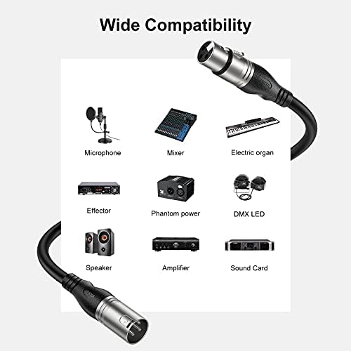 Кабели за микрофон EBXYA 100Ft XLR, 2 опаковка - Висококачествен Балансиран кабел за микрофона и говорителя с 3 контакти XLR от