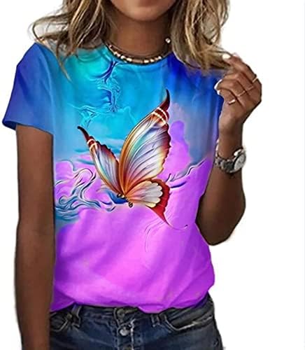 2023 Облекло Модерен Памучен Блуза с Кръгло Деколте и Къс Ръкав, Тениска с Изображение за Момичета, Лятото, Есента Жена Топ DF