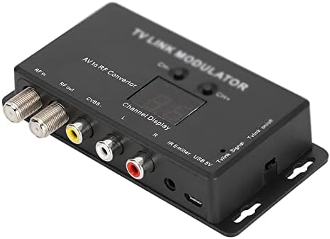 HNKDD UHF TV Link Модулатор на AV-Радиочестотни Конвертор IR удължител с 21-канальным дисплей PAL/NTSC Допълнително Пластмаса Черен