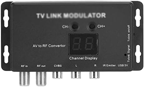 CXDTBH UHF TV Link Модулатор на AV-преобразувател на RF и IR удължител с 21-канальным дисплей PAL/NTSC Допълнително Пластмаса Черен