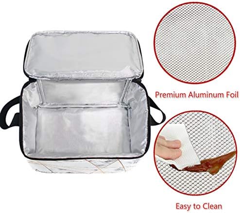 ALAZA Бяла Мраморна Геометрична Изолирано Чанта за Обяд Скоростна Чанта-Хладилник Множество Чанта-Тоут За Пътуване на Открито Чанта