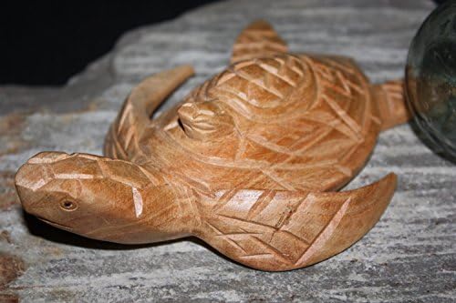 Вырезанная Тикимастером морска костенурка с детски Хону 7 инча - ръчна дърворезба | non0715