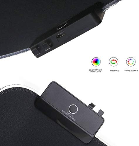 ПЕЙ F LTD 80x30 см RGB Led Подсветка, устойчива на плъзгане Гумена Основа, Игрална Подложка За Мишка с Кабел Micro USB за Преносими