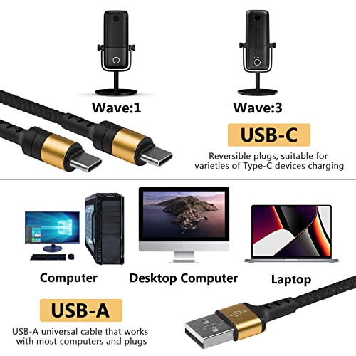 Разъемный микрофон кабел GEEKRIA for Creators от USB-A до двойно USB-C Дължина 6,5 метра / 200 cm, съвместим с микрофонным кабел