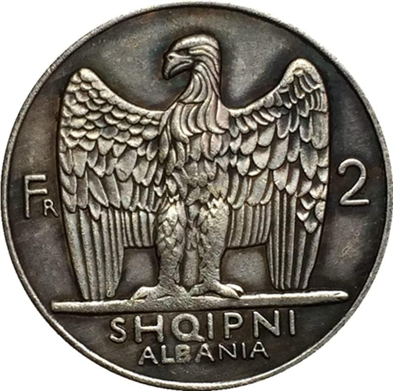 26 ММ Чиста Мед сребърно покритие Старинна Сребърна Доларова Монета Албания Монета От 1926 Занаят
