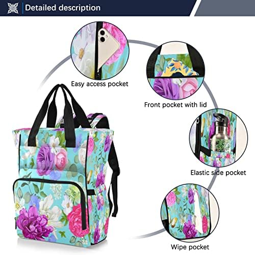 Чанта за пелени с цветя за малки момичета, Раница-пеперуда, Чанта за Памперси, Многофункционална Чанта за Памперси за жени и мъже,