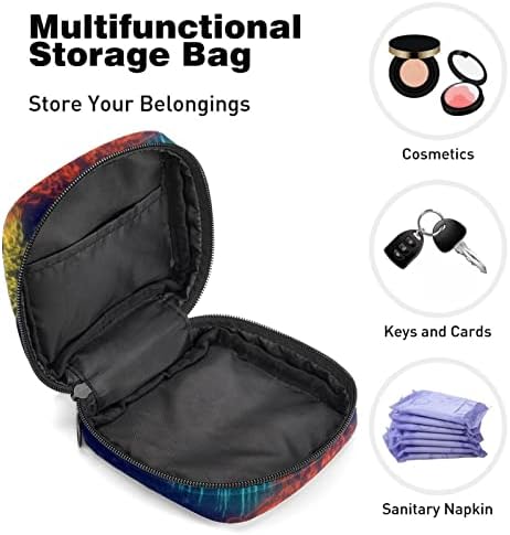 Чанта за съхранение на Хигиенни Кърпички ORYUEKAN, Преносим Чанта за жени и Момичета, Чанта за Менструална Купи, Цветни Фойерверки