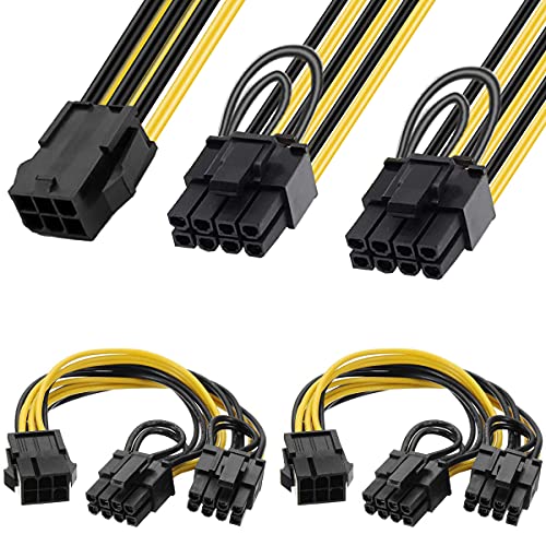 Захранващ кабел адаптер DKARDU 2 Пакет с 6 контакти в Двойна 2x8 контакти (6 + 2) PCIe, Удължител PCI Express Power Splitter Y-Дърва