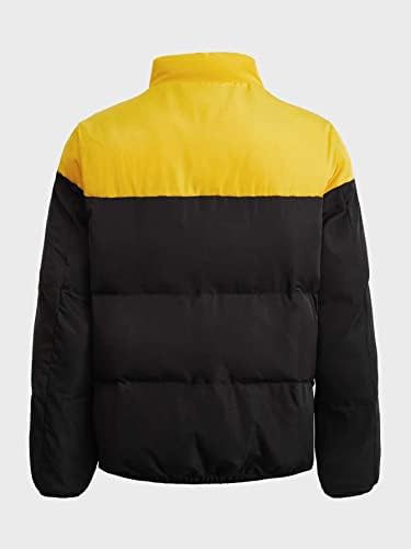 Мъжки якета QYIQU - Мъжки два тона Пуховое палто с заплатками Expression (Цвят: многоцветен, Размер: XX-Large)