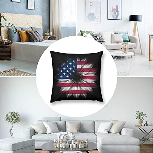 Флаг на САЩ, Калъфки за възглавници с Подсолнухом, Комплект от 2 Възглавници, Калъф за мека мебел, Спални, Автомобили, Декоративни