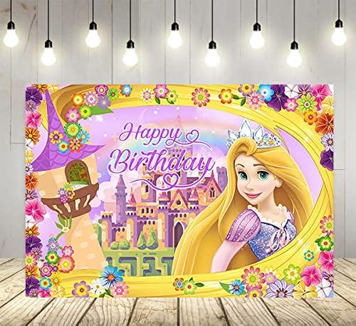 Принцеса Рапунцел Фон за Парти по случай рождения Ден на Принадлежност Сложен Фотофоны Темата на рождения Ден на Знамето за Душата