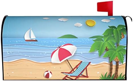 Годишна Тропическа Корица за пощенска кутия със Синьото Море, Почивки в Океана, Магнитни Калъфи За пощенски Кутии, Здравей, Лято,