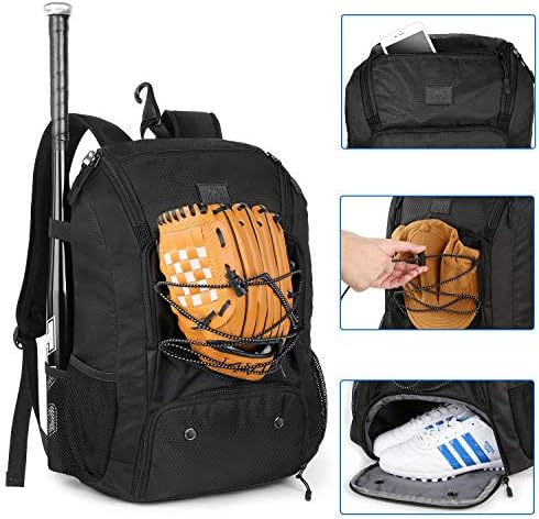 Бейзболен Раница MATEIN, Чанта за софтбольной бита с Отделение за обувки за младежи, момчета и възрастни, Лека Бейзболна чанта с