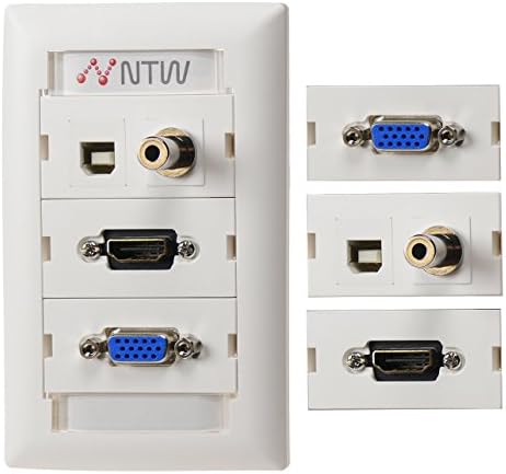 NTW Адаптивни стенни панела Unimedia с персонализируемой идентичност, етикет - адаптер за HDMI, VGA, 3.5 ММ АУДИО И USB-ПОРТ - 3UNC-V35TUBHP