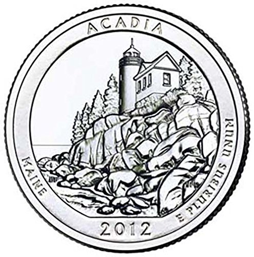 Плакированный монетен двор на САЩ, 2012 г. Acadia Maine National Park NP Quarter Choice Без лечение