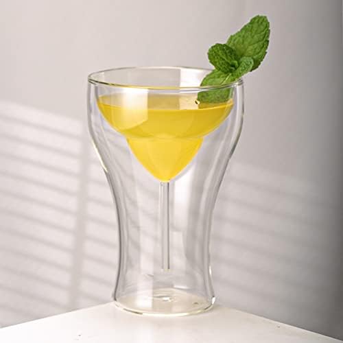 USEEKRIL Glassware Чаши за Маргарита, Прозрачна бар съдове с двойни стени, безопасна за хладилника и фризера, е чудесен подарък за любителите на смесени напитки, резервоаръ?
