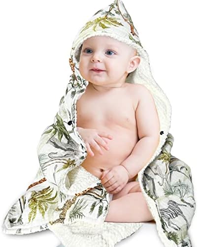 Детско кърпи за баня Dormlony от органичен памук с ультрамягким муслином и попиваща подплата фланела, бебешка хавлиена кърпа с качулка,