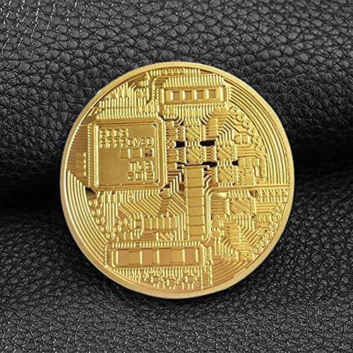 1 Творчески Спомен Позлатена Монета Реплика Възпоменателна Монета Биткойн Физическа Златна Колекция Биткойн Физически Запомнящ Се