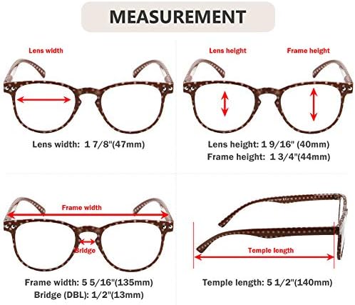 Eyekeppe 4 Опаковки Очила За Четене с Шарките на Полка точки Кръгли Ридеры за Жените За Четене