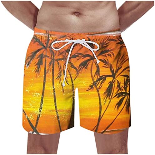 Плажни Шорти за плуване, Мъжки Бански с Принтом, Нови Тропически Хавайски Плаж Модни Дишащи Ежедневни Панталони