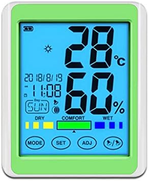 Цифров термометър-влагомер SDFGH, точен цифров дисплей със сензорен екран, монтиран на стената домакински термометър за стая (цвят: