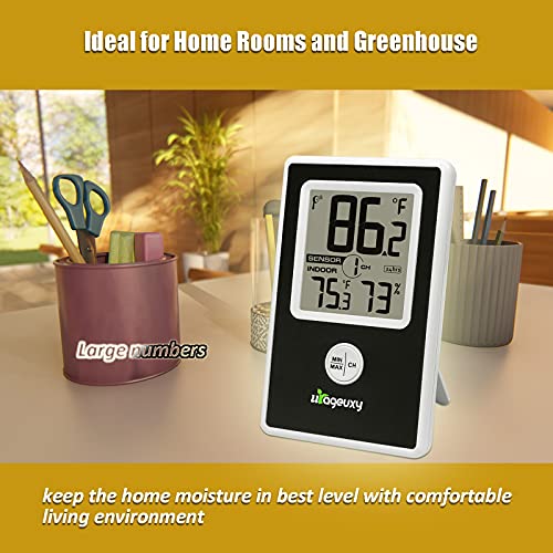 Urageuxy Безжичен Цифров Термометър за измерване на температурата на открито с Дисплей на температурата и влажността в помещението