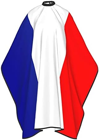Френски Флаг, Наметало За Салон за Подстригване на Коса, Престилка За Стригане, 55x66 Инча, Водоустойчив Регулируема Наметало За