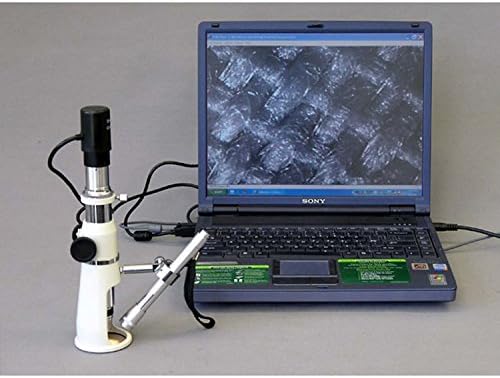 Преносим измервателен Микроскоп AmScope H250 на стойка, 20-кратно и 50-кратно увеличение, зрително поле 17 мм, подсветка пера