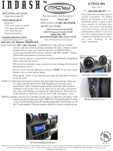 Комплект за арматурното табло премиум-клас Padholdr Social Series за Chevy Impala 02-05 и микробуса серия 01-02 Express/G