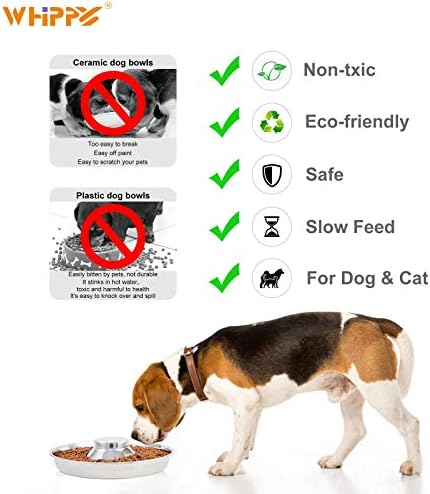 2 Опаковки Сребърни Купички за кучета от Неръждаема Стомана, Купа за бавно хранене на малки Кученца, Купички за Хранене и Отбиване