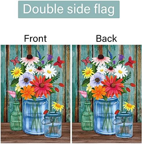 През пролетта на Цветя Градински Флаг Луиза meili е 12x18 Двустранен, от зебло, Малка Вертикална Пролетно-Лятна Ваза, Знамена за