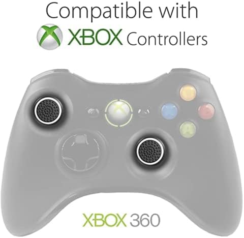 Силиконови дръжки за палеца, черни / бели, Съвместими с джойстика Xbox, Playstation, Wii - Комплект от 6