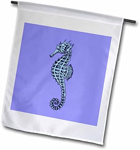 Триизмерна татуировка под формата на сладко морско конче в синьо и сиво - Flags (fl_357376_2)