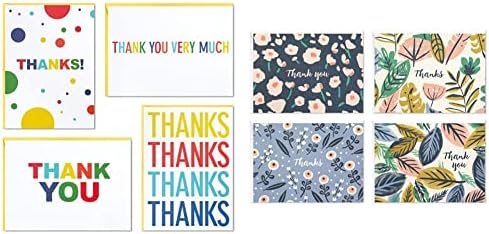 Асортимент от благодарственных картички Hallmark, основните цветове (48 благодарственных бележки за деца и възрастни) и гама от
