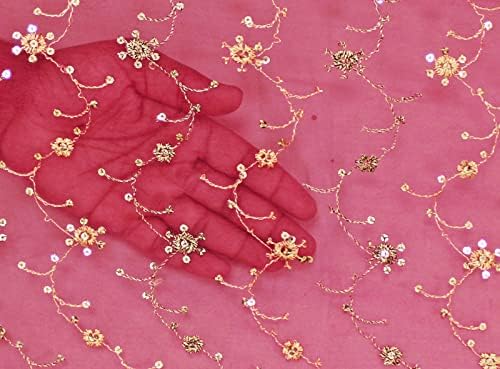 Пегли Реколта розови дупатта от смес от жоржета Дълги шалове на Флорални плат за бродерия индийски дамски шал