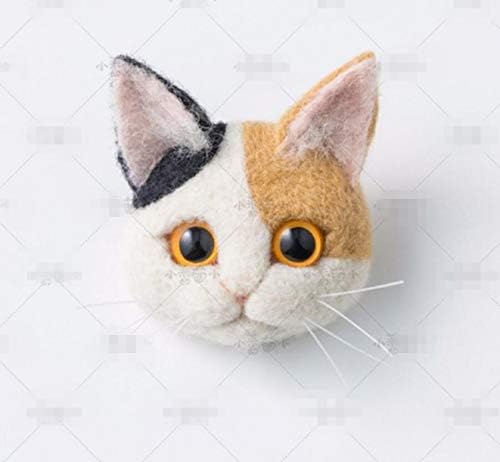 MUGgYz 1 Комплект (H) Котка от вълна, филц, ръчно изработени, на Творчески комплект за бродерия от козината на котка, Иглата от