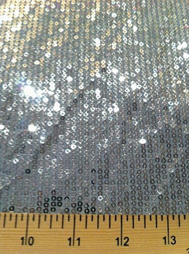 3 мм сребристи микро мини лъскава пайетки на бял полиестерен вкара тъкан в двора