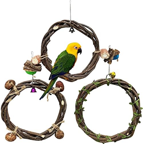 WQY GroceryShop 3 опаковки, определени играчки люлки за дъвчене Папагали, Поставка за птици от Дърво, Подвесная Птичья Клетка, Аксесоари