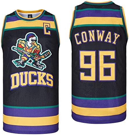 D-5 Мъжки Майк Mighty Ducks 33 Голдбърг 66 Бомбай 96 Конуей 99 Банкс Джърси, Баскетболно Майк за мъже на S-XXXL