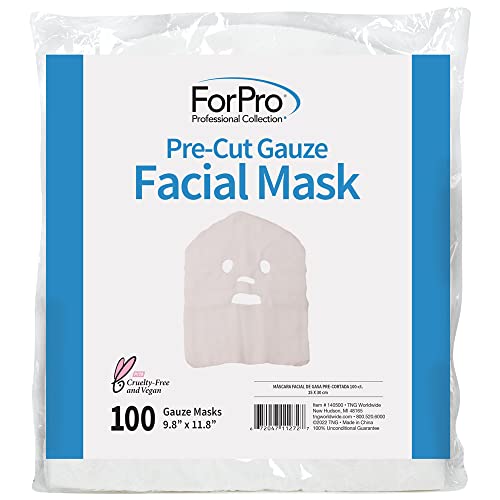 Предварително нарязани на Марлевая маска за лице ForPro, Памучен марля, за висока честота процедури за лице и Маски, 100 грама